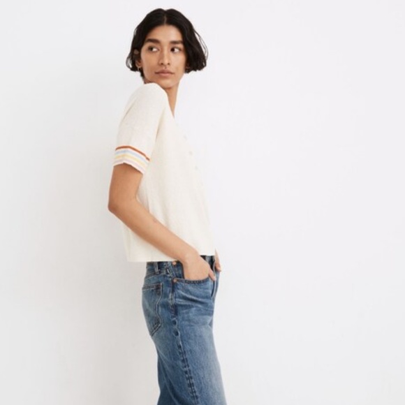 Madewell Rainbow Henley Short Sleeve Chenille in XS - Picture 2 of 8